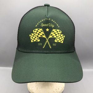 Motorcycle Racing Speedway Hat Cap Snapback Adjustable Logo Mesh Trucker NWOT